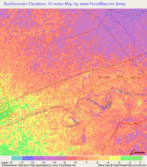 Bodzherevan,Azerbaijan Elevation Map