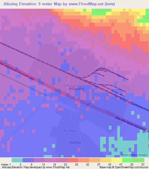 Atbulaq,Azerbaijan Elevation Map