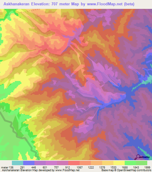Askhanakeran,Azerbaijan Elevation Map