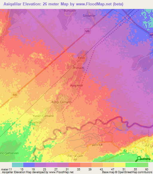 Asiqalilar,Azerbaijan Elevation Map