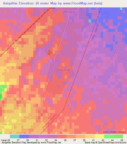 Asiqalilar,Azerbaijan Elevation Map