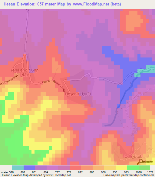 Hesan,Azerbaijan Elevation Map
