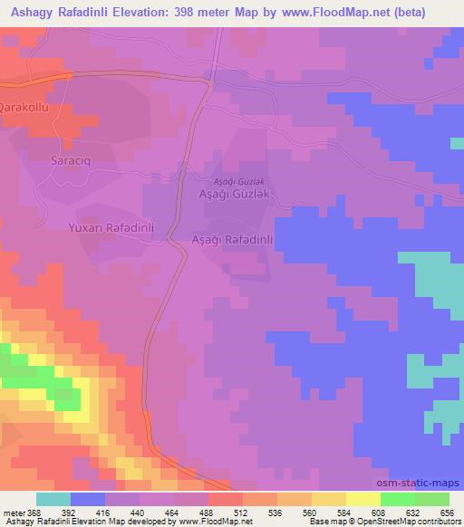 Ashagy Rafadinli,Azerbaijan Elevation Map