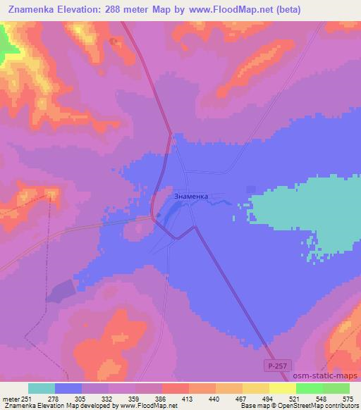 Znamenka,Russia Elevation Map
