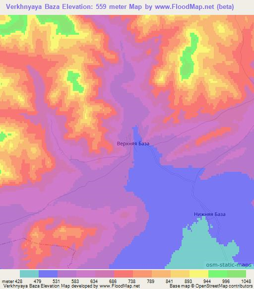 Verkhnyaya Baza,Russia Elevation Map