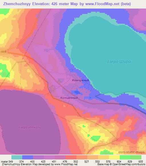 Zhemchuzhnyy,Russia Elevation Map