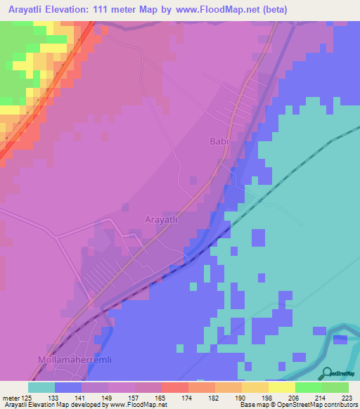 Arayatli,Azerbaijan Elevation Map