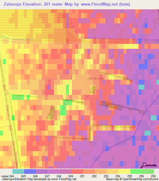 Zelenoye,Russia Elevation Map