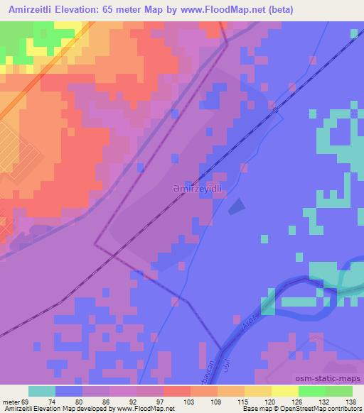 Amirzeitli,Azerbaijan Elevation Map