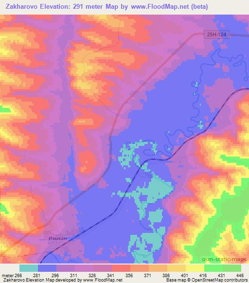 Zakharovo,Russia Elevation Map