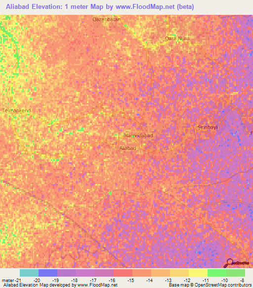 Aliabad,Azerbaijan Elevation Map