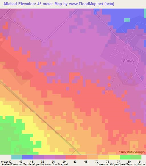 Aliabad,Azerbaijan Elevation Map