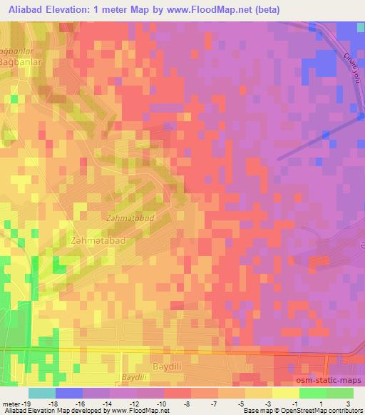 Aliabad,Azerbaijan Elevation Map