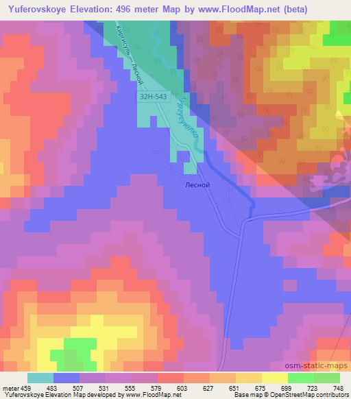 Yuferovskoye,Russia Elevation Map