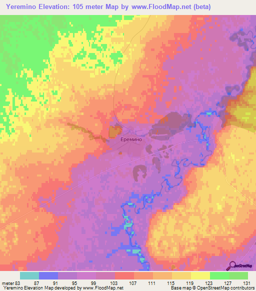Yeremino,Russia Elevation Map