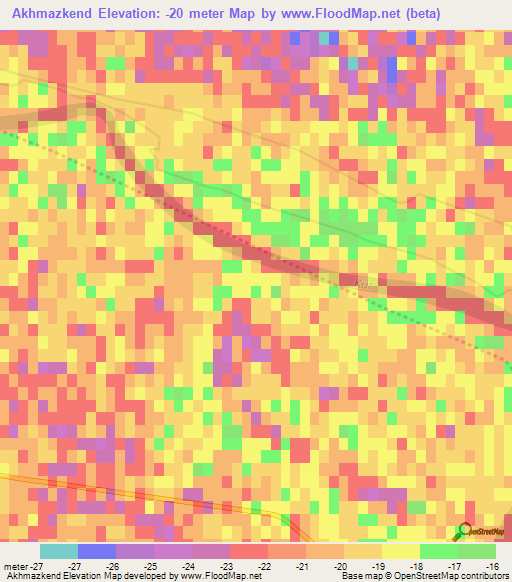 Akhmazkend,Azerbaijan Elevation Map