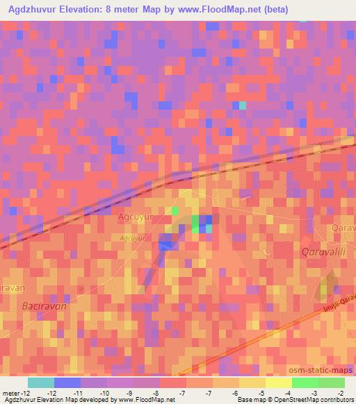 Agdzhuvur,Azerbaijan Elevation Map