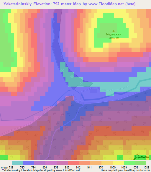 Yekaterininskiy,Russia Elevation Map