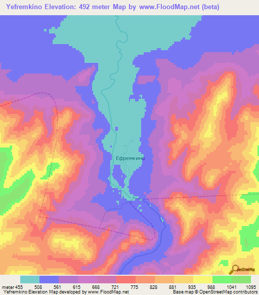 Yefremkino,Russia Elevation Map