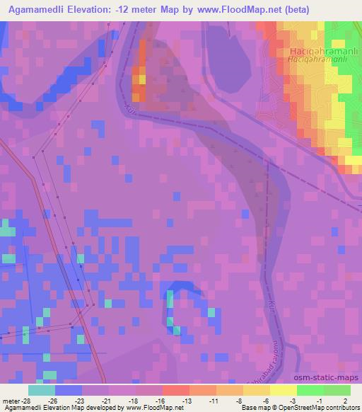 Agamamedli,Azerbaijan Elevation Map