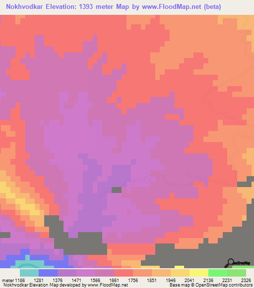 Nokhvodkar,Iran Elevation Map