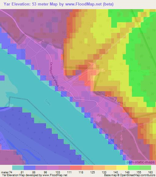 Yar,Russia Elevation Map