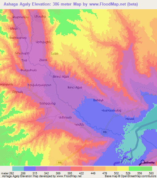 Ashaga Agaly,Azerbaijan Elevation Map