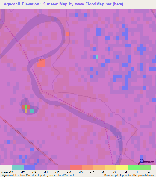 Agacanli,Azerbaijan Elevation Map
