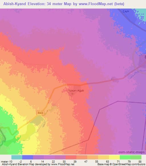 Abish-Kyand,Azerbaijan Elevation Map