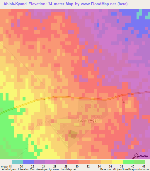 Abish-Kyand,Azerbaijan Elevation Map