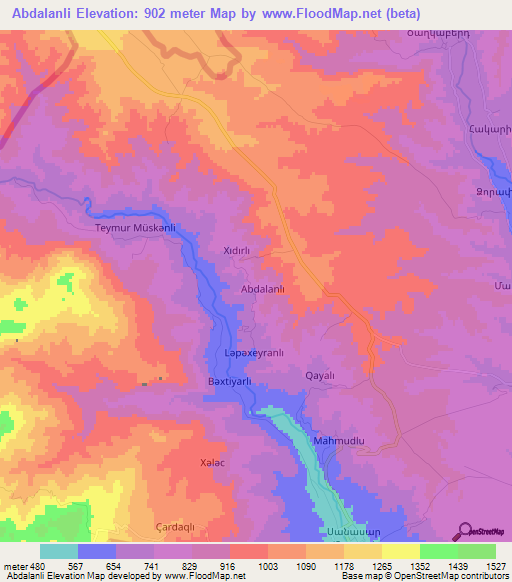 Abdalanli,Azerbaijan Elevation Map