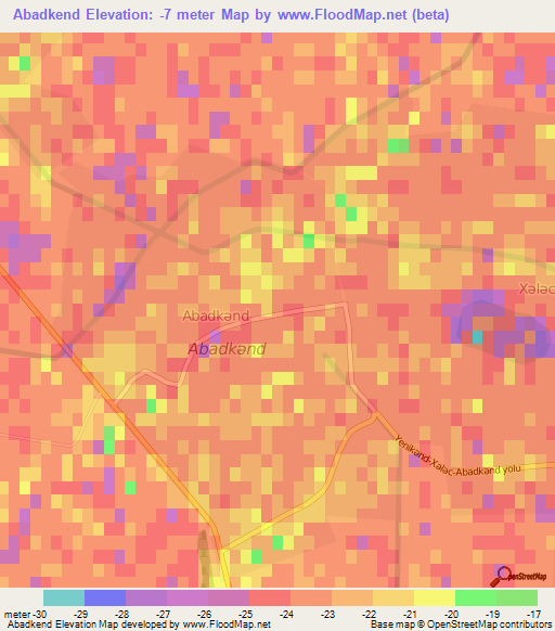 Abadkend,Azerbaijan Elevation Map