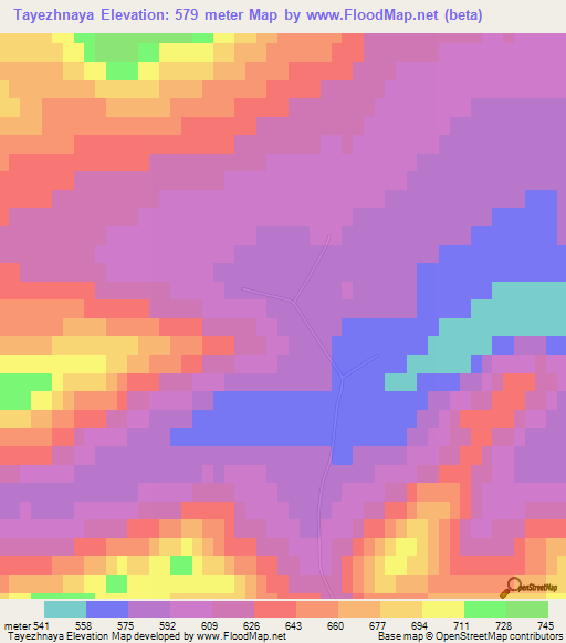 Tayezhnaya,Russia Elevation Map