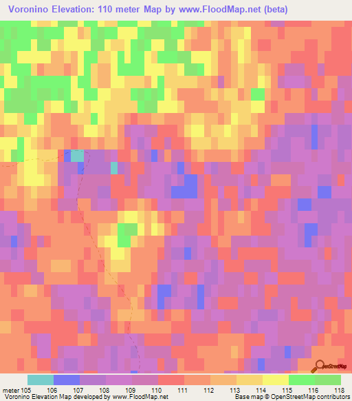 Voronino,Russia Elevation Map