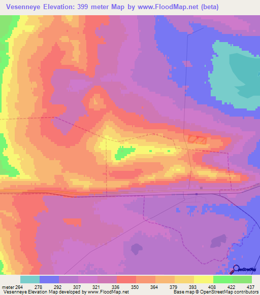 Vesenneye,Russia Elevation Map