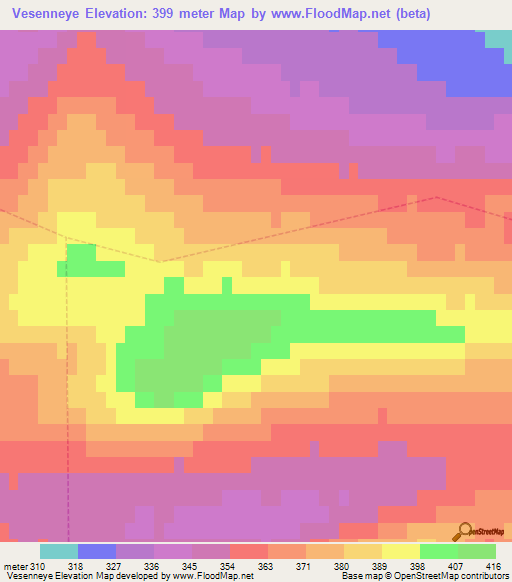Vesenneye,Russia Elevation Map