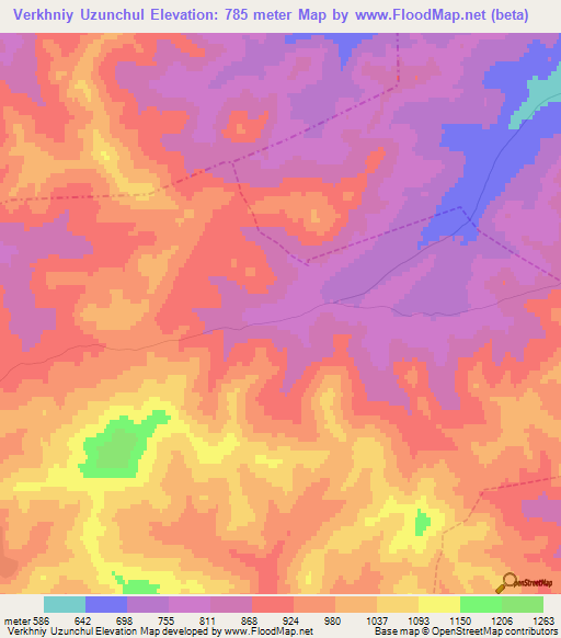 Verkhniy Uzunchul,Russia Elevation Map