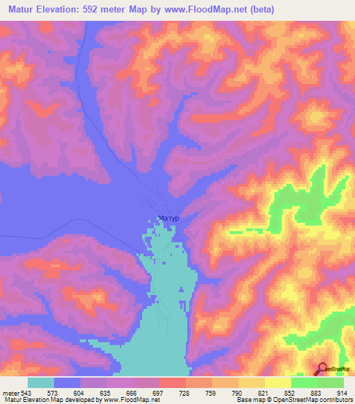 Matur,Russia Elevation Map