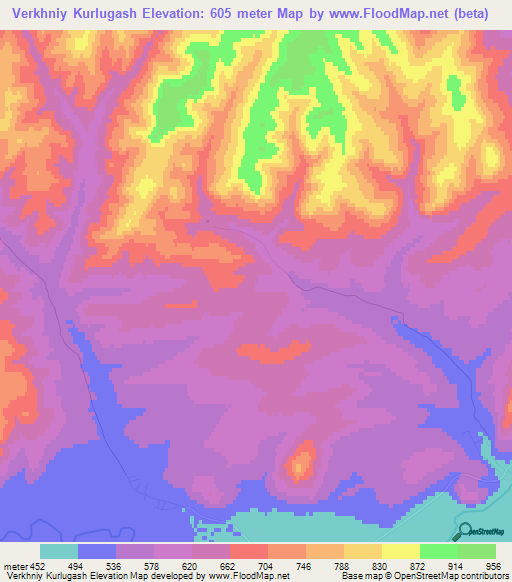 Verkhniy Kurlugash,Russia Elevation Map