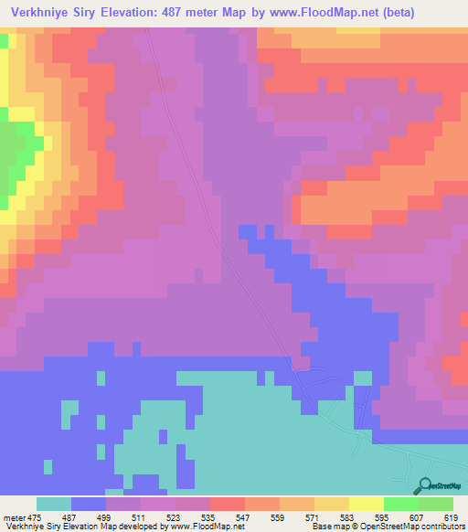 Verkhniye Siry,Russia Elevation Map
