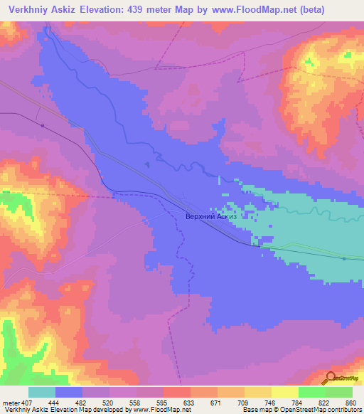 Verkhniy Askiz,Russia Elevation Map