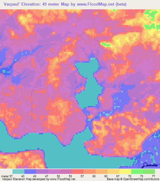 Varpaul',Russia Elevation Map