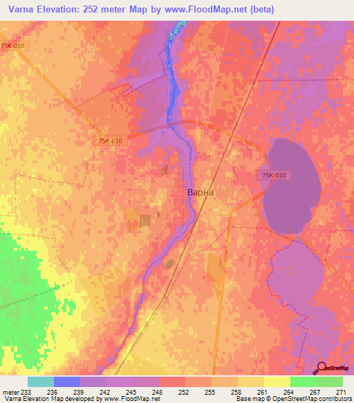Varna,Russia Elevation Map