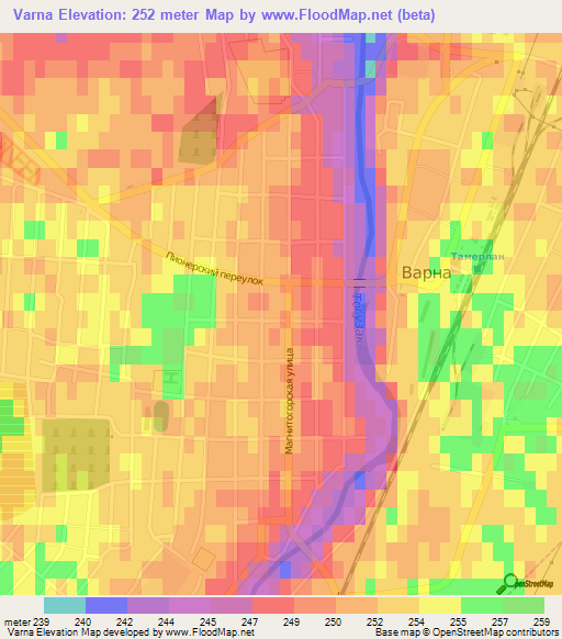 Varna,Russia Elevation Map