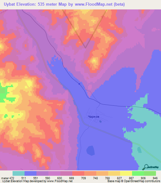 Uybat,Russia Elevation Map