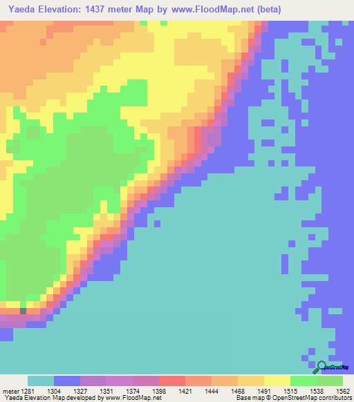 Yaeda,Tanzania Elevation Map