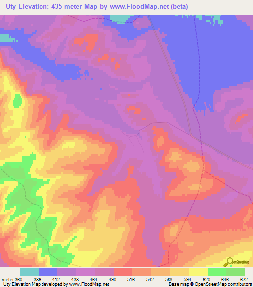 Uty,Russia Elevation Map