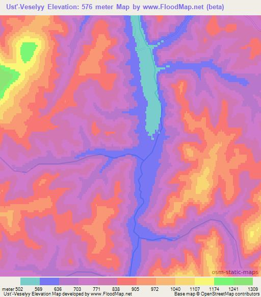Ust'-Veselyy,Russia Elevation Map