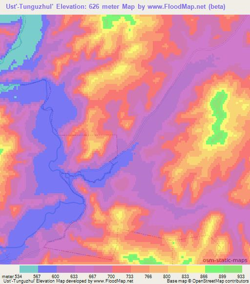 Ust'-Tunguzhul',Russia Elevation Map