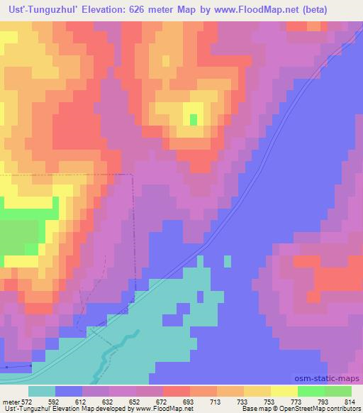 Ust'-Tunguzhul',Russia Elevation Map
